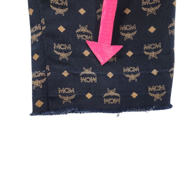 Vintage MCM Legere Womens 28 jeans Logo Monogram All Over Logo Pattern Black - Picture 9 of 13